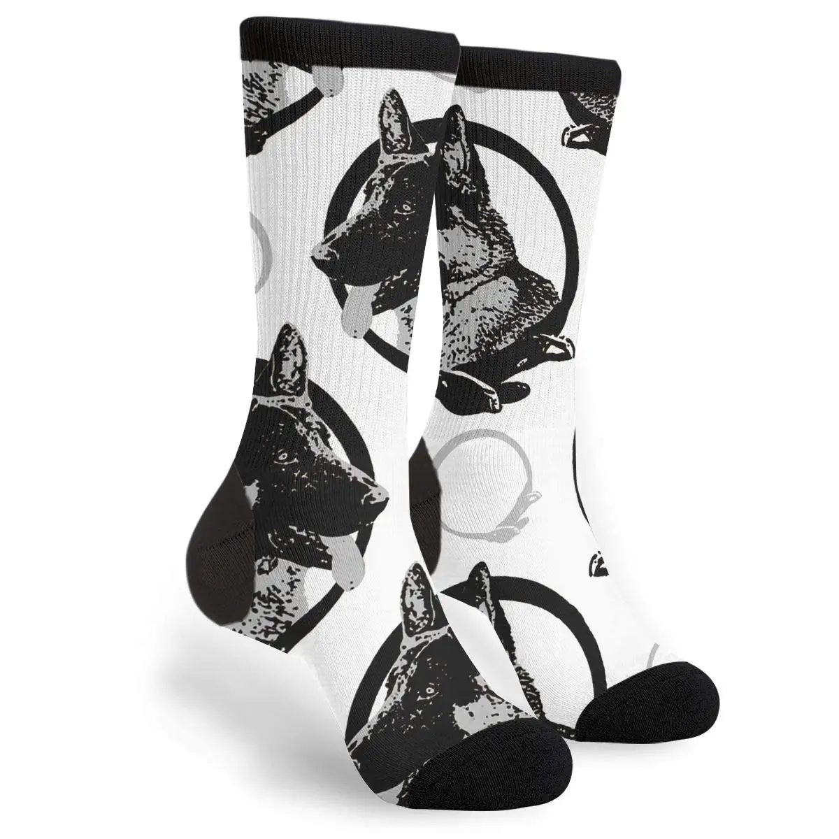 

German Shepherd Dog Portraits Men & Women Casual Cool Cute Crazy Funny Athletic Sport Colorful Fancy Tube Socks