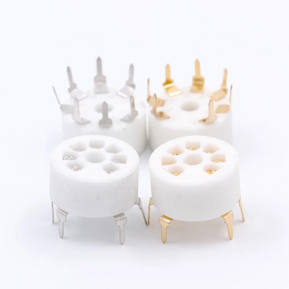 12pcs/lot 7PIN Ceramic PCB Tube Socket For EC92 6J1 6J4 6AU6 EF95 6J5 6A2 6H2 6AV6 1A2 6Z4 6X4 Vacuum Tube Amplifier Audio DIY