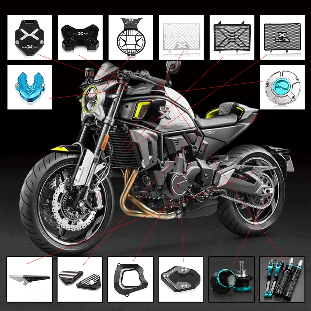 

2023 Motorcycle Accessories Key Shell Cover & Headlight Protector Cover For CFMOTO 700CLX 700 CLX 700CL-X CLX700 2020 2021 2022