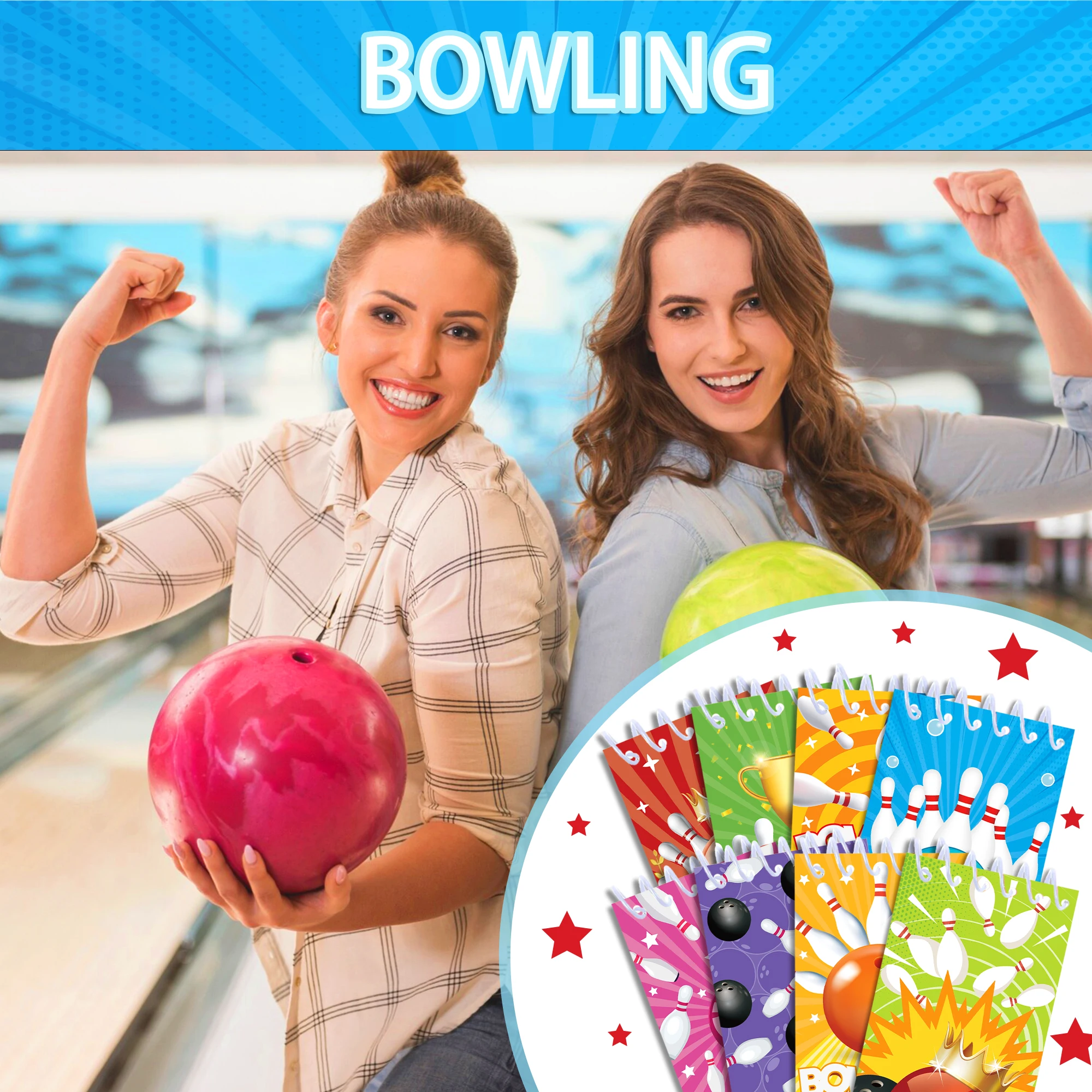 8 pz Bowling Tema Sportivo Mini Tasca A Spirale Notebook Memo Pad Bobina Libretto Notepad Per Ufficio Cancelleria Scuola Diari