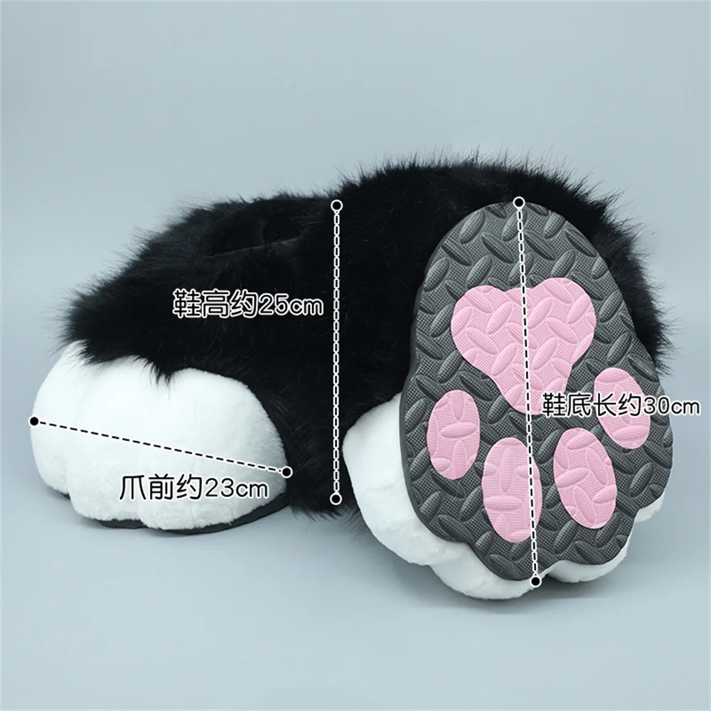 2 colori grande Fursuit Paws Costume Furry Lion Bear Cat Paw Animal Feet pantofole Costume di Halloween forniture per feste regalo di compleanno