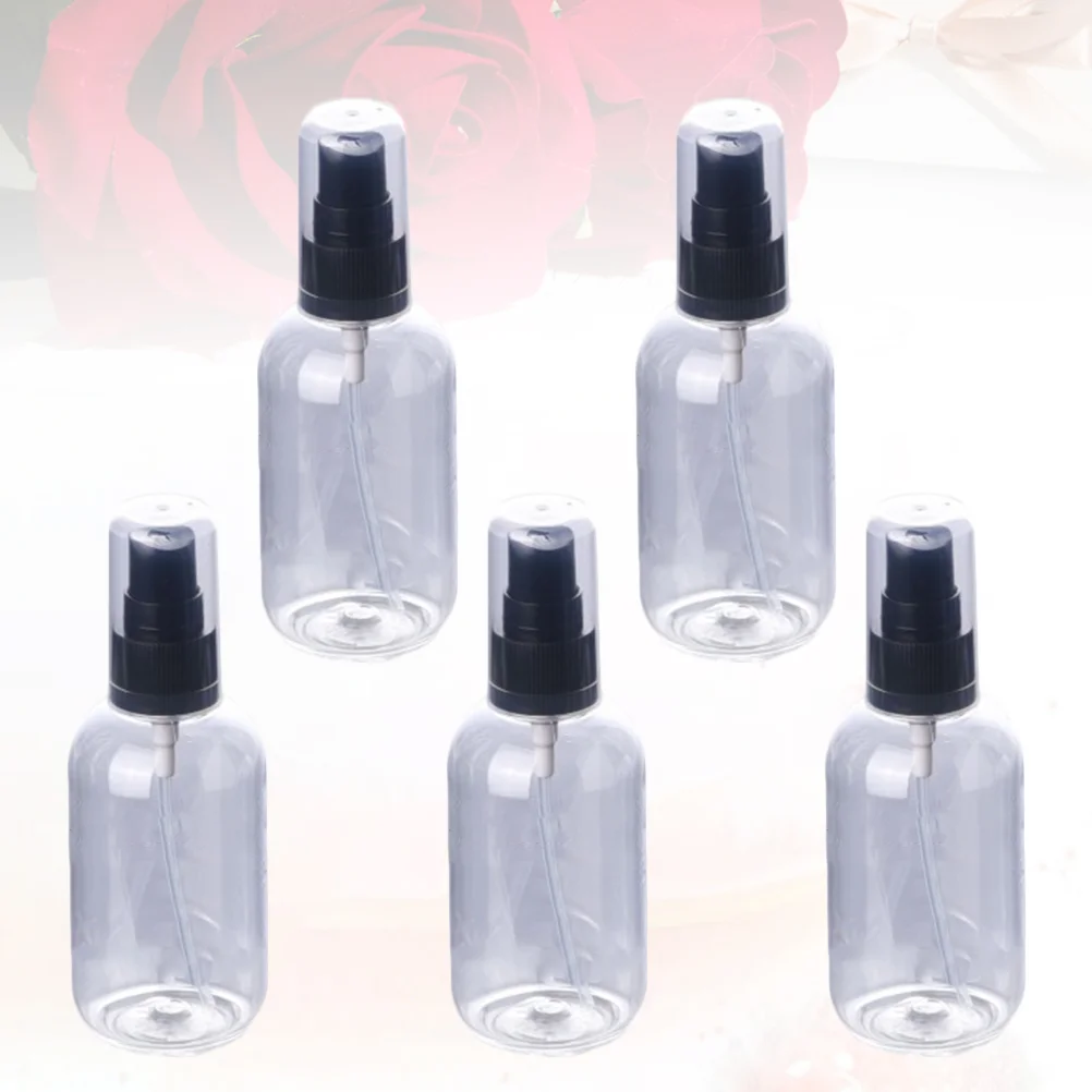 

5 Pcs Black Pump Spray Bottle Small Pure Dew Refillable PET