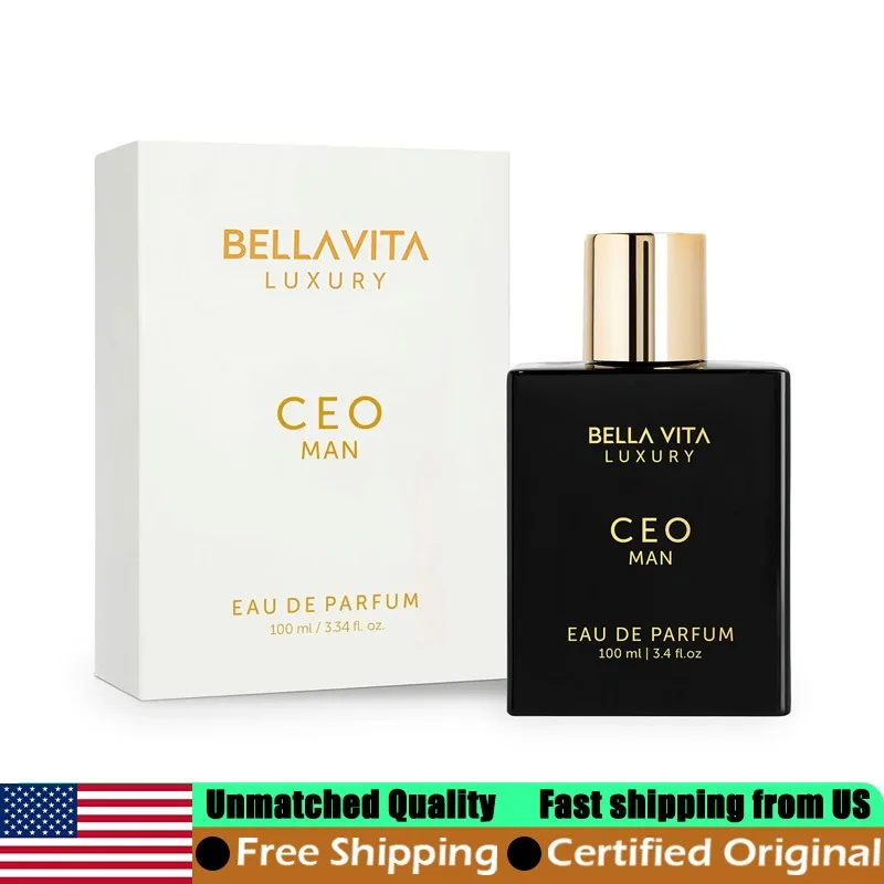 

BellaVita CEO Man Eau de Parfum Spray 3.4 Oz Original Arab Perfumes Long-Lasting Citrus Woody Pheromones Perfume for Men 100 ML