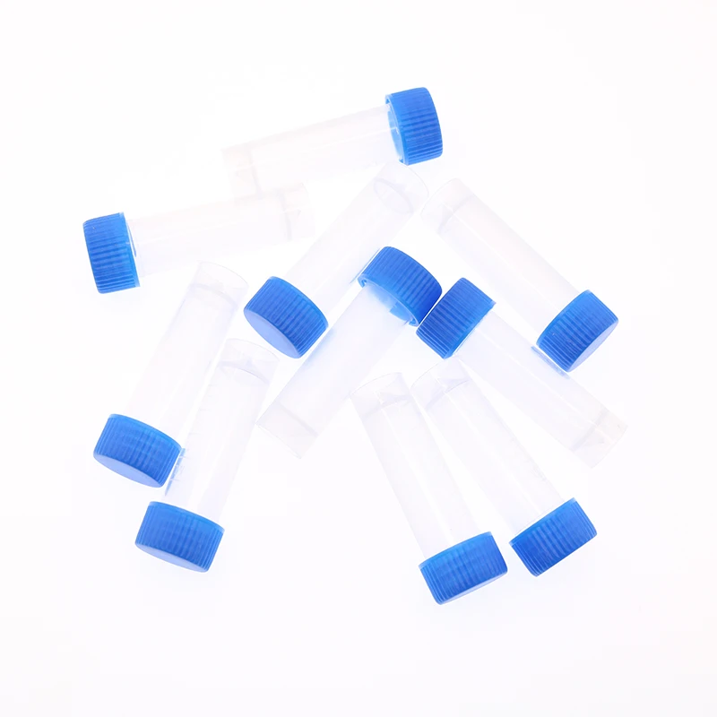 10 Pieces of 5ml Plastic Test Tube Vial Screw Sealing Cap Packaging Container Plastic Test Tube Vial Sealing Cap Laboratory