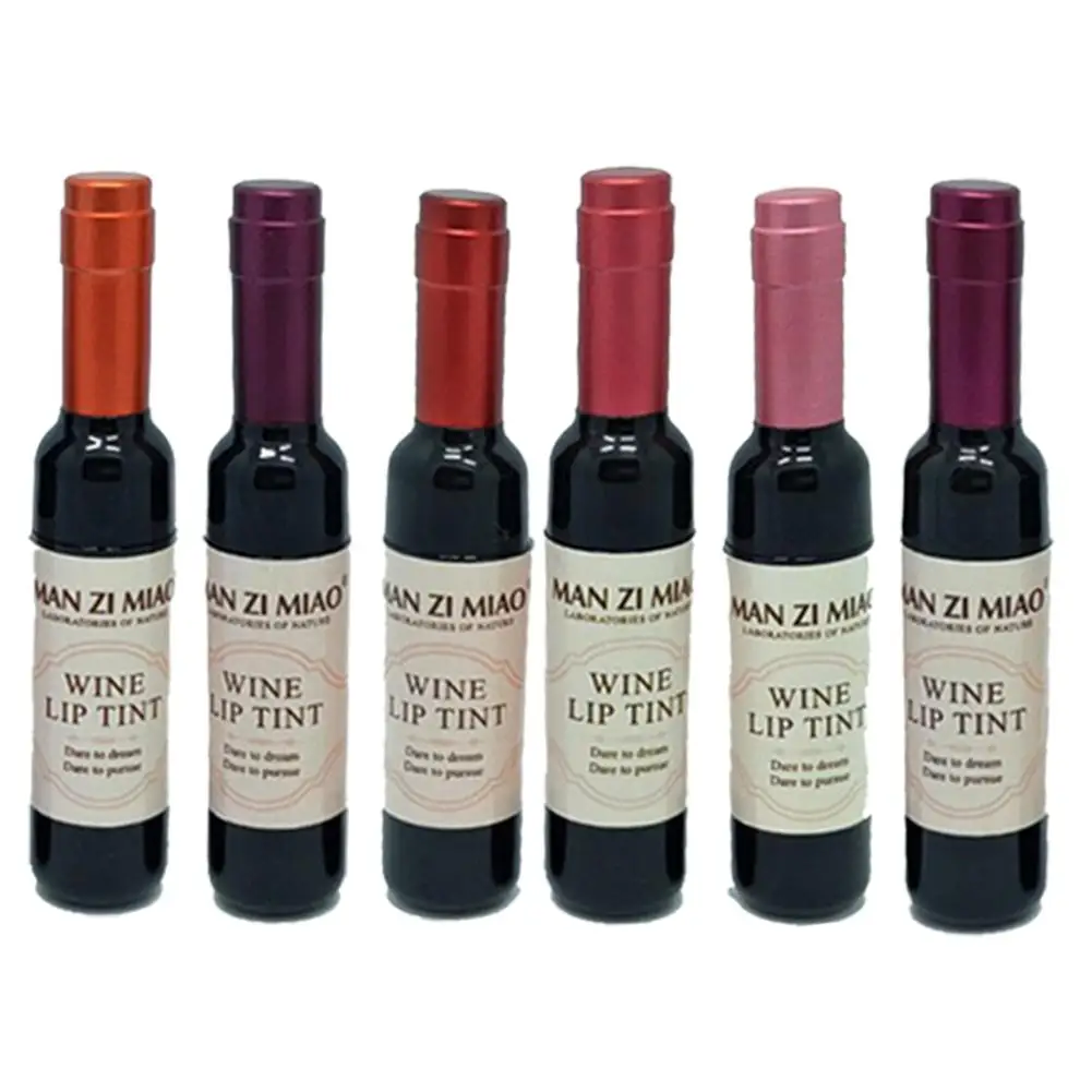 립스틱 러블리 틴트 와인 병 모양 립 글로스 매트 립 스틱 방수성 오래 지속되는 레드 섹시한 립 화장품
