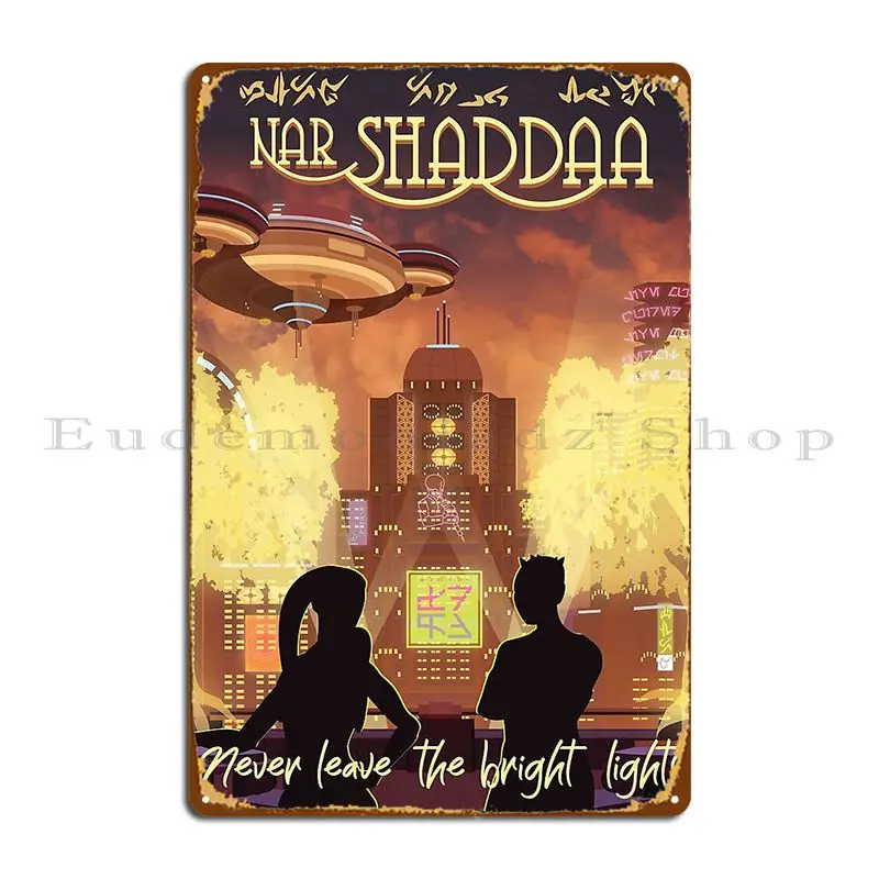 Travel Nar Shaddaa English Metal Plaque Club Wall Mural Print Garage Cinema Tin Sign Poster