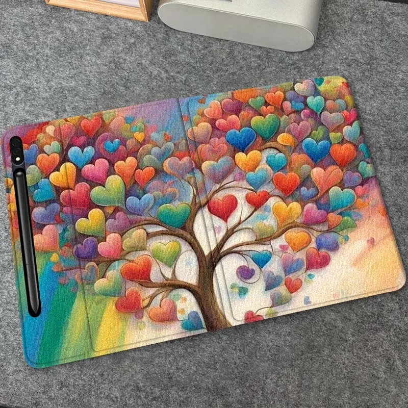 

Cute Heart Tree Painting For Samsung Galaxy Tab S10 S9 S8 S7 FE Lite Soft Flexible Support Tablet Case Gift