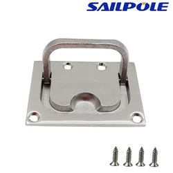 Stainless Steel Boat Recessed Hatch Square Flush Llift Ring Handle Marine Locker Flush Lift Ring Pull Deck Hatch Boat