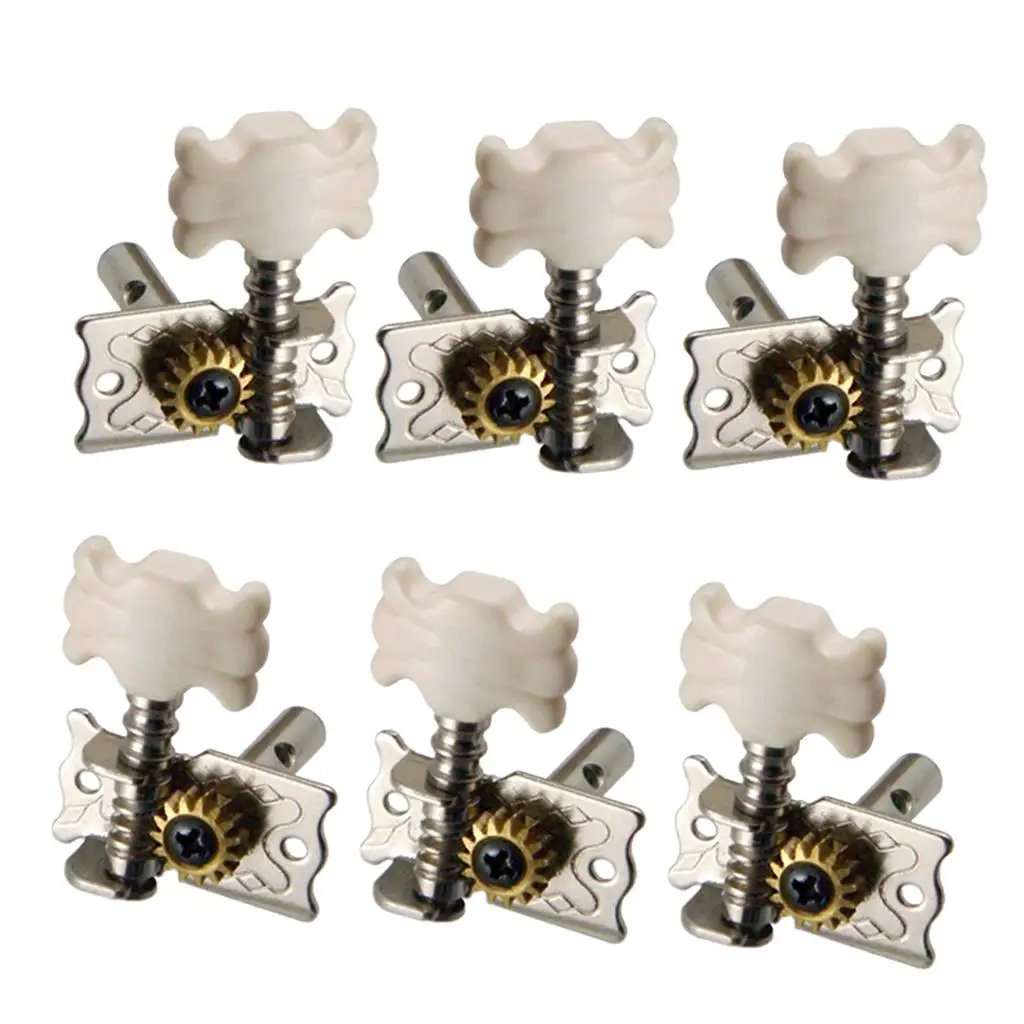Acoustic Folk Guitar String Tuning Key 3L 3R Open Gear Tuners Smooth Stable for Practice Stage Studio