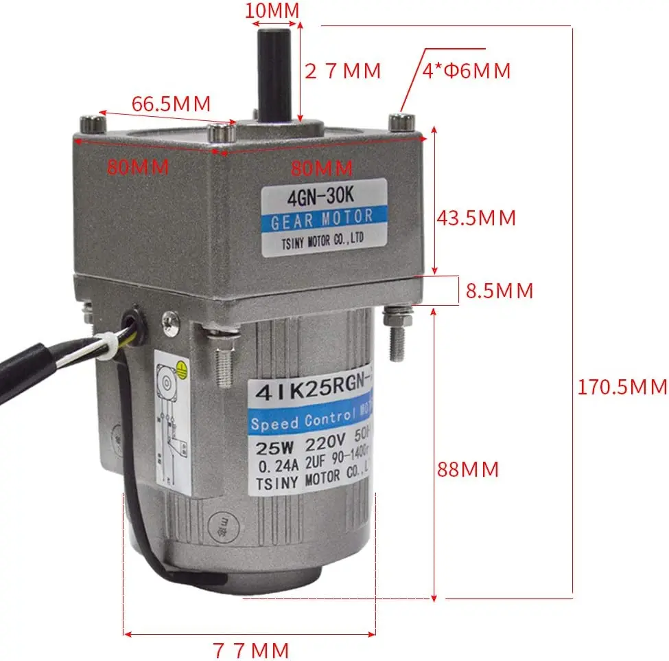 Bemonoc 25W AC 220V 50/60HZ Adjustable Variable Gear Reducer Motor 22RPM & AC Speed Controller Kits CW CCW for industry