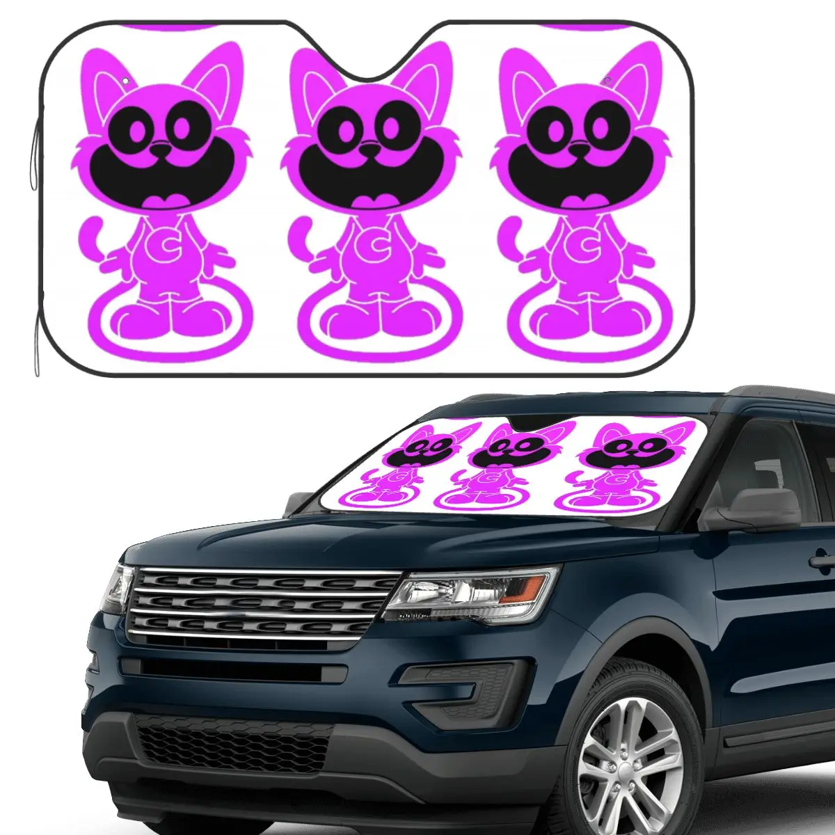 

Smiling Critters Catnap Character Sunshade Windscreen Car Front Windshield Window Sun Visor Accessories Covers