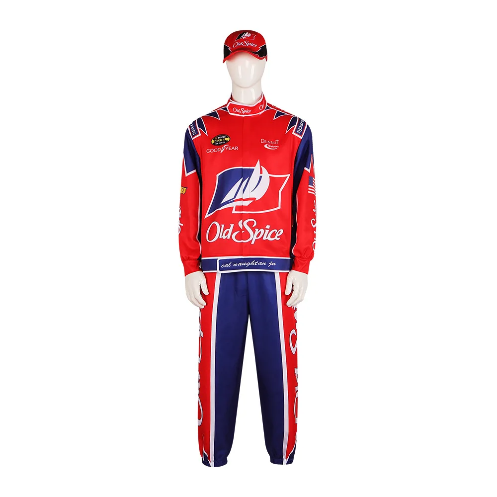 Film Ricky Bobby Cosplay Uniform Racing Dragen Top Broek Man Halloween Carnaval Outfits Talladega Cos Nachten Roleplay Jas Broek