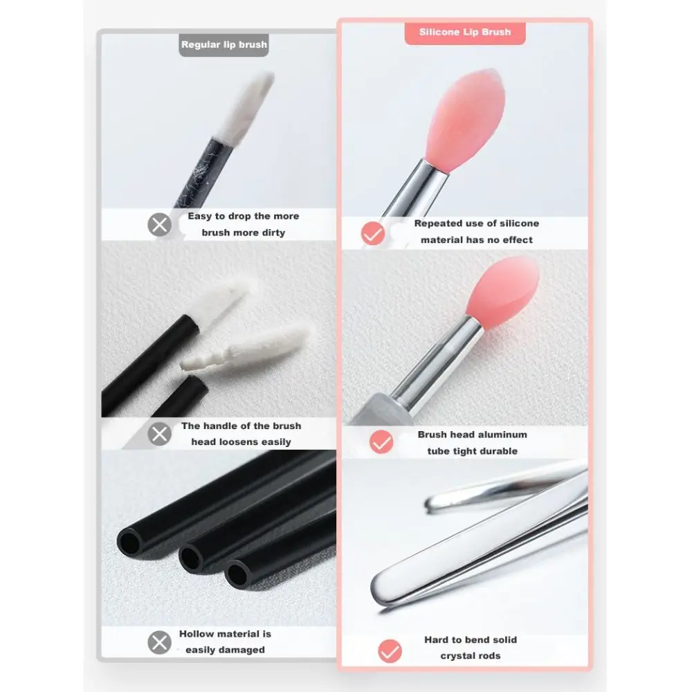 Silicone Eye shadow Beauty Tools Concealer Lipstick Applicators Lip Brushes with Protect Cap Makeup Brushes Lip Mask Brushes