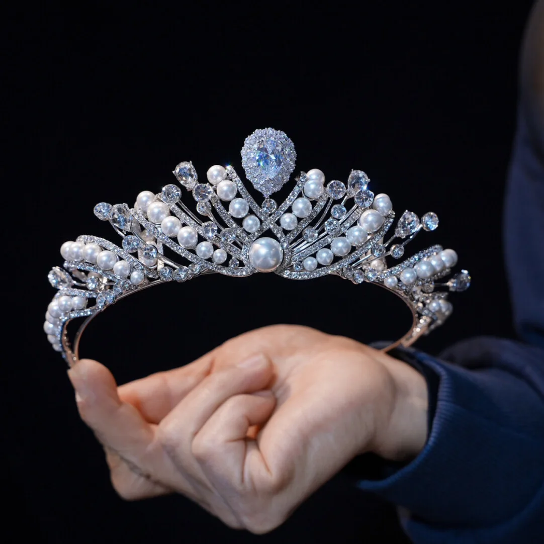 

Свадебная тиара-ободок «Принцесса» с цирконами и кристаллами, элегантный аксессуар для волос к свадебному платью
