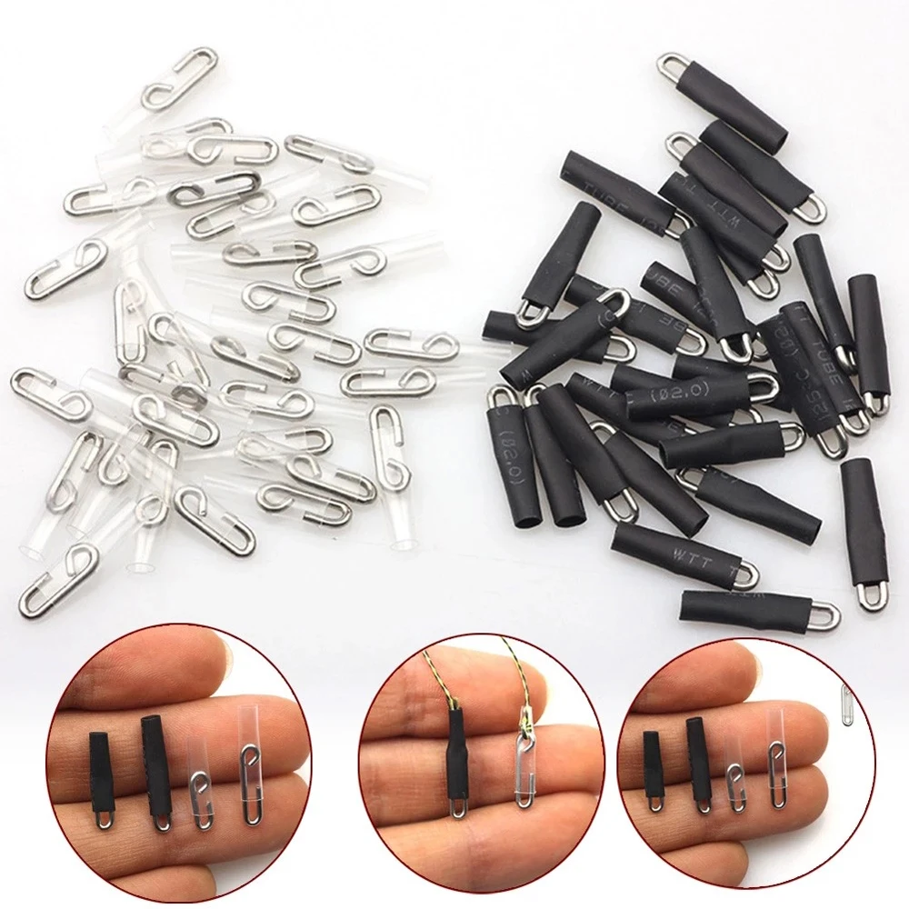 20Pcs Connector Fishing Pin Quick Clip Swivel Fast Change Heat Shrink Tube Fishing Hook Fast Fishing Snaps Safety Lead Snap