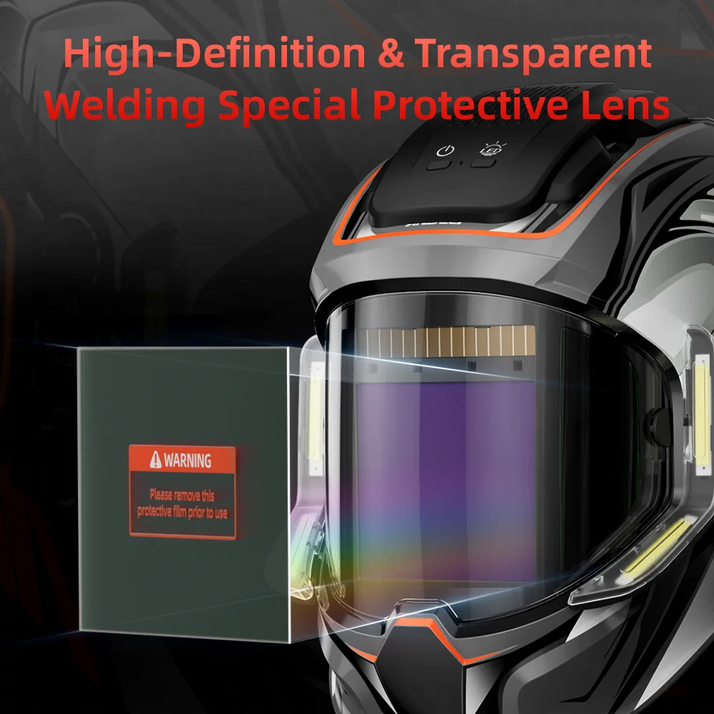 عدسة بديلة خارجية لشاشة عرض كبيرة من ANDELI وأغطية عدسات بديلة داخلية لقناع خوذة اللحام