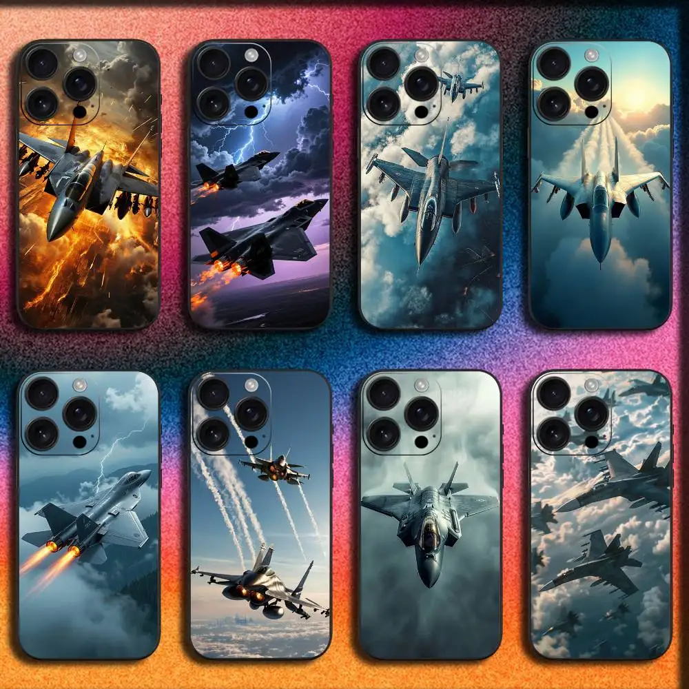 

Fighter plane Phone Case For iPhone 17,16,15,14,13,12,11,Pro,Max,Plus,E,SE4,Air,Mini Black Cover