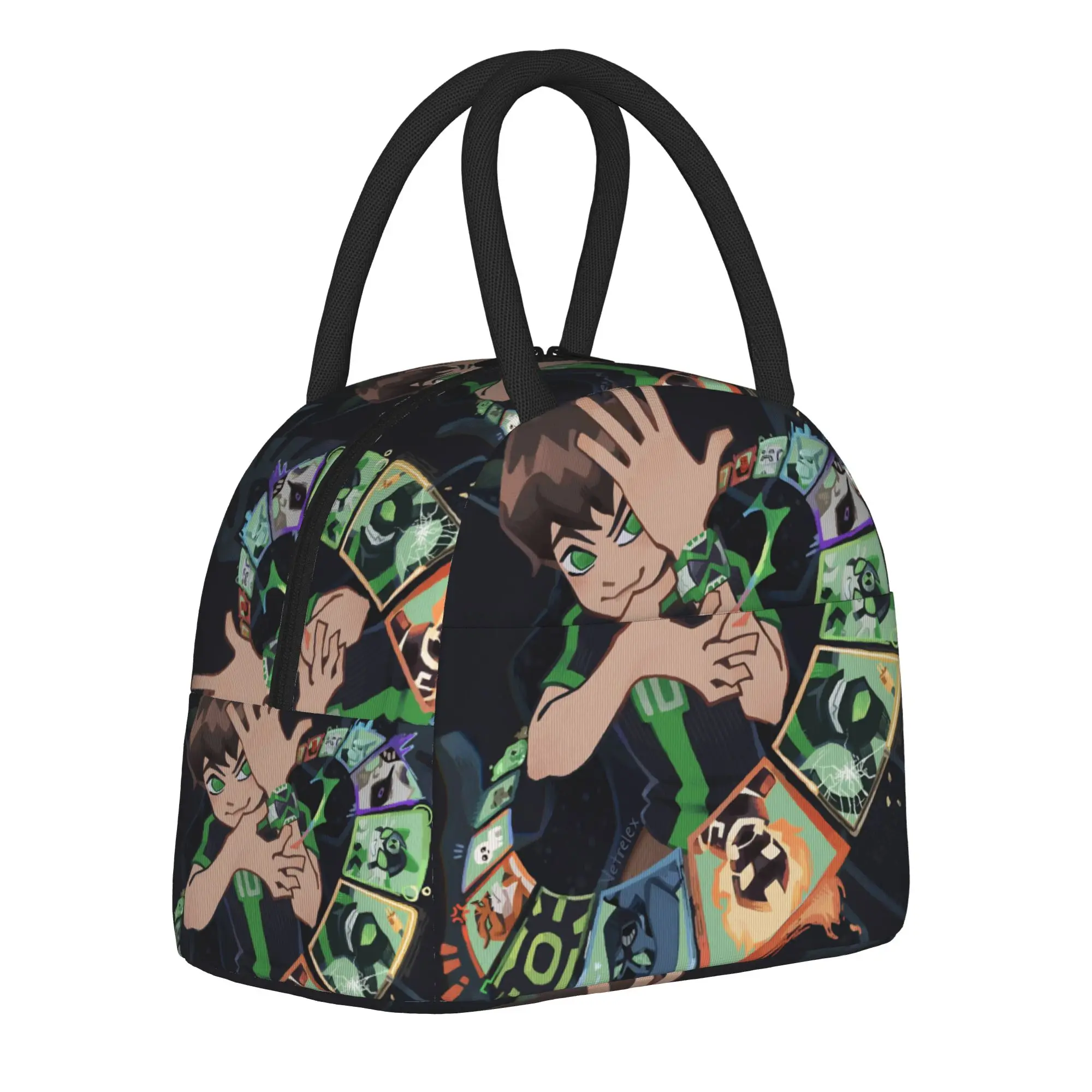 Ben 10 Cartoon Insulated Lunch Bags for Men Women  Food Container Reusable Thermal Cooler Lunch Boxes For Travel