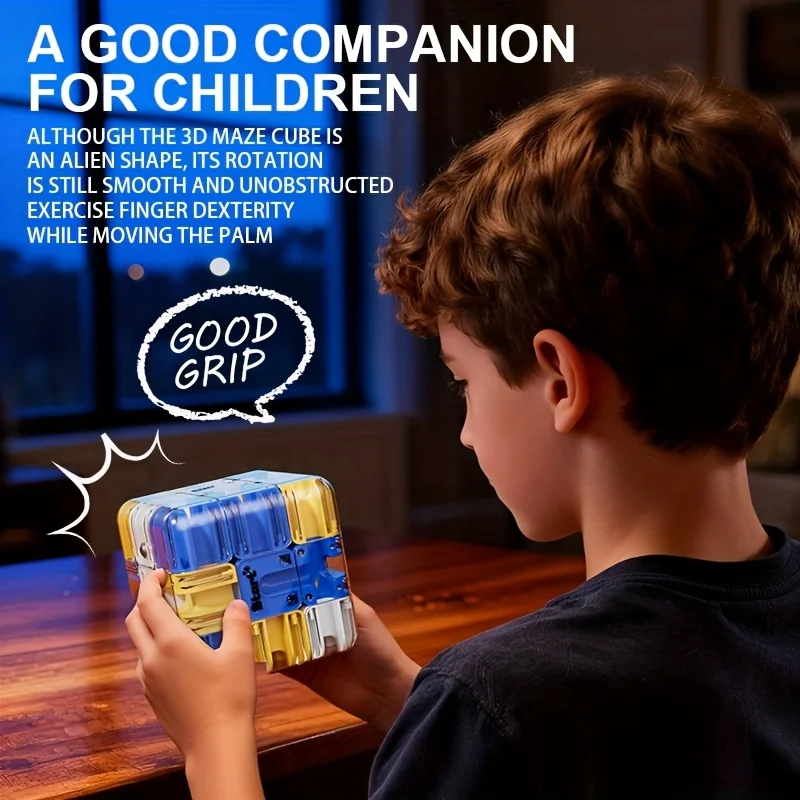 Entrenador de lógica para niños: cubo de laberinto educativo 3D |   Juguete para aliviar la ansiedad y el estrés para el enfoque y la interacción entre padres e hijos Regalos de Navidad