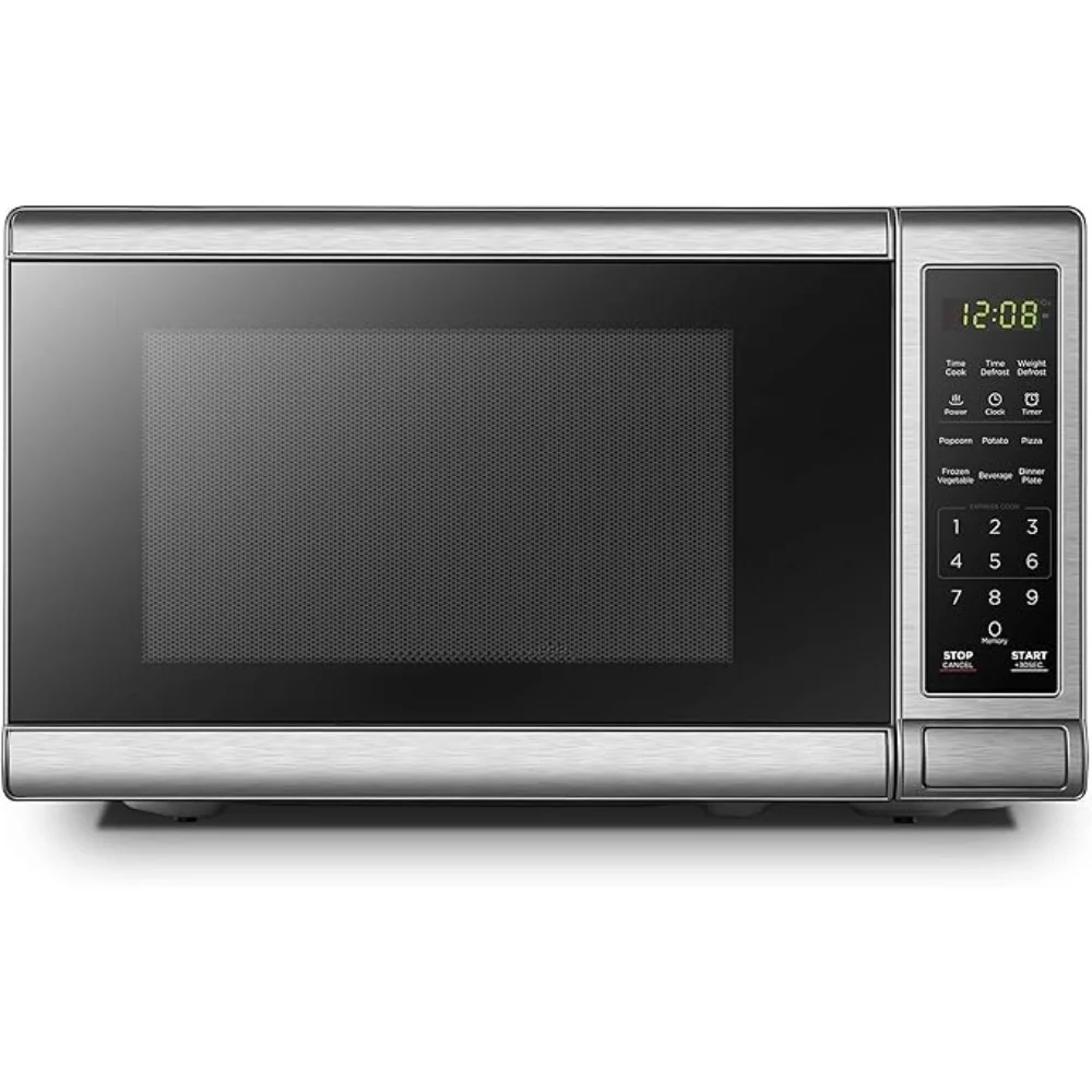 Microwave Ovens With Turntable Push-Button Door, Digital Microwave Oven & Child Safety Lock, 1.1cu.ft Desktop Microwave Ovens