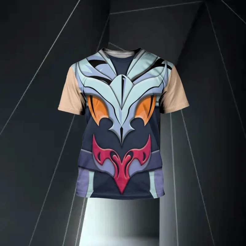 MOTO-3D 패션 새로운 만화 애니메이션 Saint Seiya 인쇄 반팔 여름 캐주얼 편안한 라운드 넥 티셔츠
