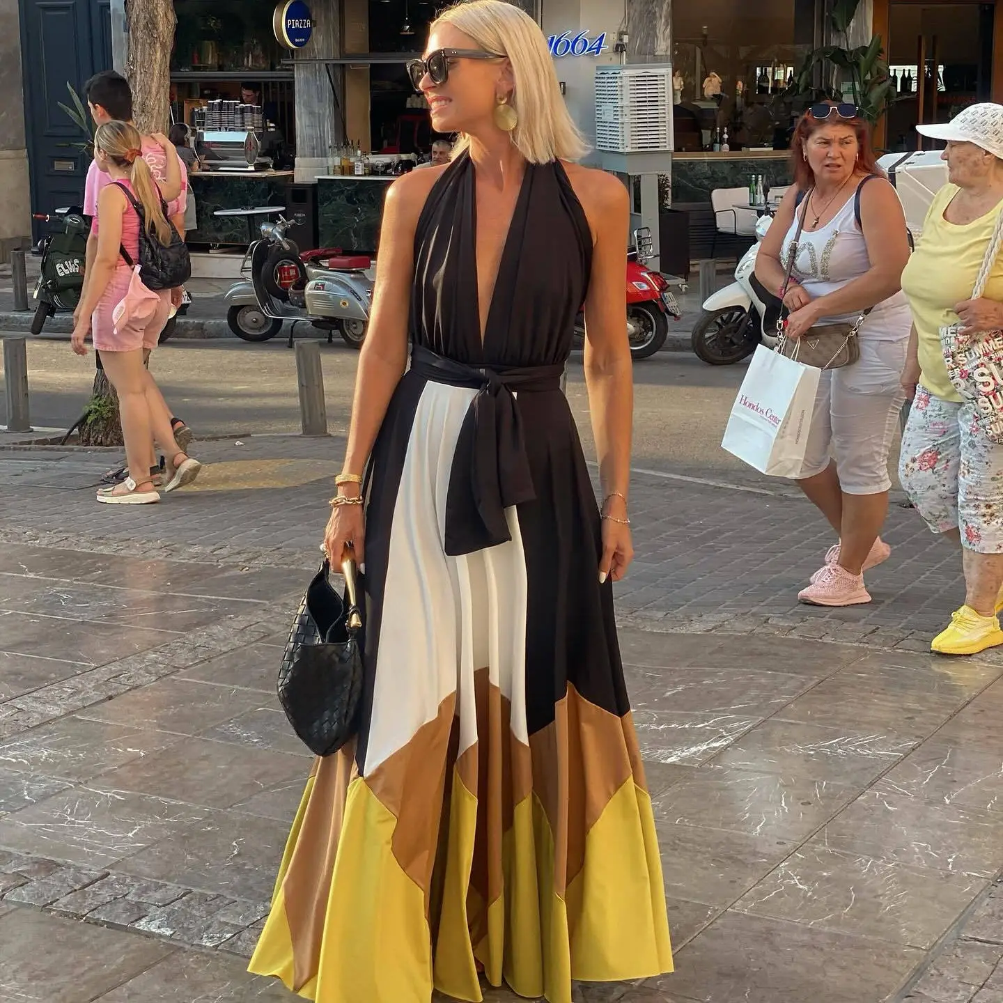 

Sexy Color Blo ter Bal Long Dr H-Line Polyester ort Sve Par Dr for Ladies Summer 2025 Trendy Gown