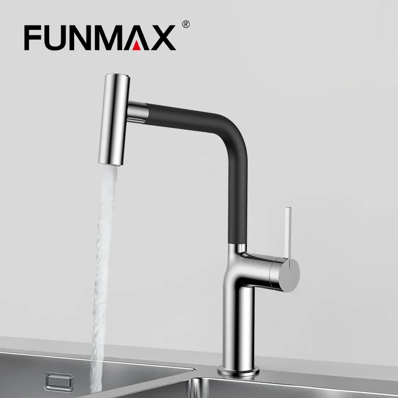 YYHC-High-end kitchen sink faucet with pull out sprayer Chrome plated sink extension faucet