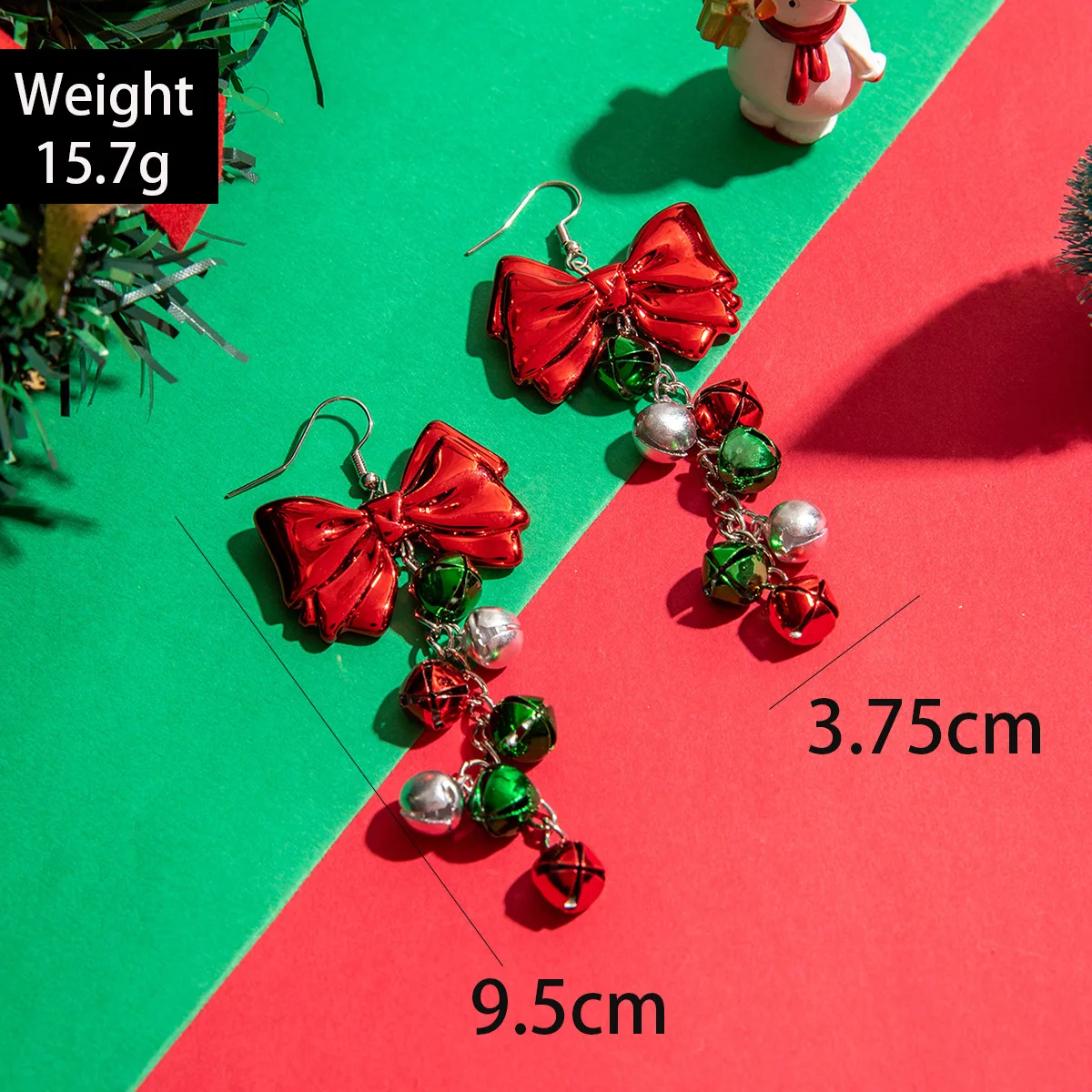 الأزياء الأوروبية والأمريكية الملونة مطرز جرس القوس Hairball الأقراط الإبداعية سانتا كلوز قلادة عيد الميلاد أقراط مجوهرات