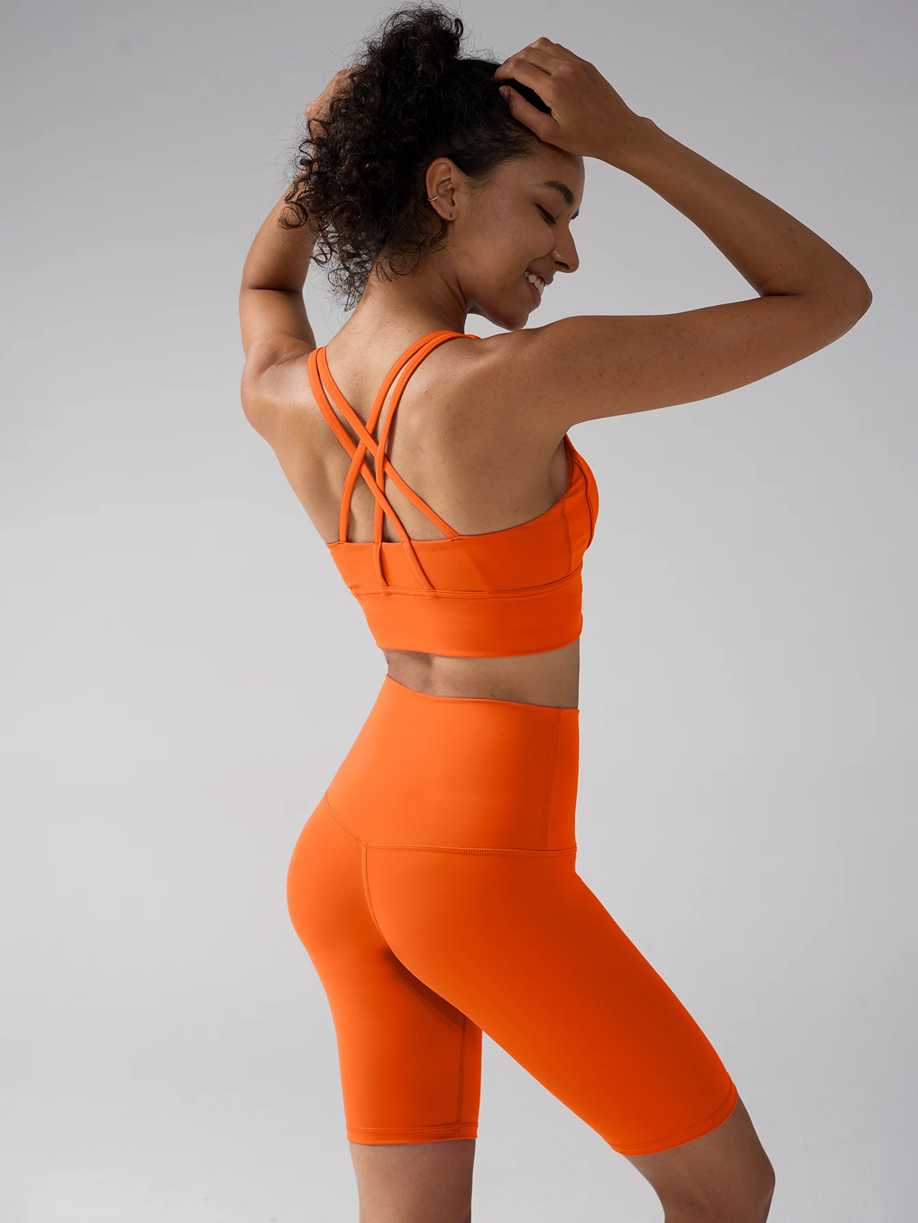 

Summer 2 Pieces Women's Yoga Shorts Sets High Intensity Cross back Yoga Vest High Waist Shorts Breathable Fitness Sports Suits
