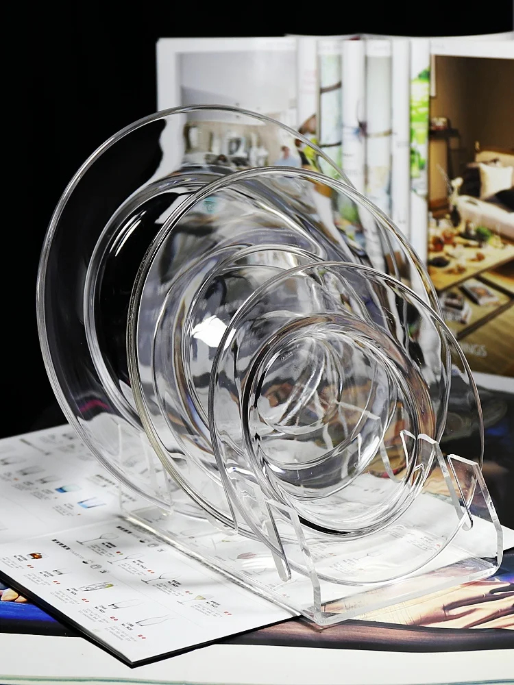 

European Sle Tempered Glass Microwave Se Coffee Plate Fruit Di Dert Candy Tray Transparent Western Dinnerware