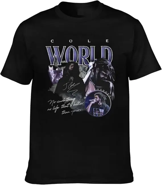 Herren & Damen J-Cole 2026 Musik-Tour Mode Kurzarm-T-Shirt Y2k Streetwear Hip-Hop Grafik-Kleidung Baumwolle Rap Rock Tee – Detail 16