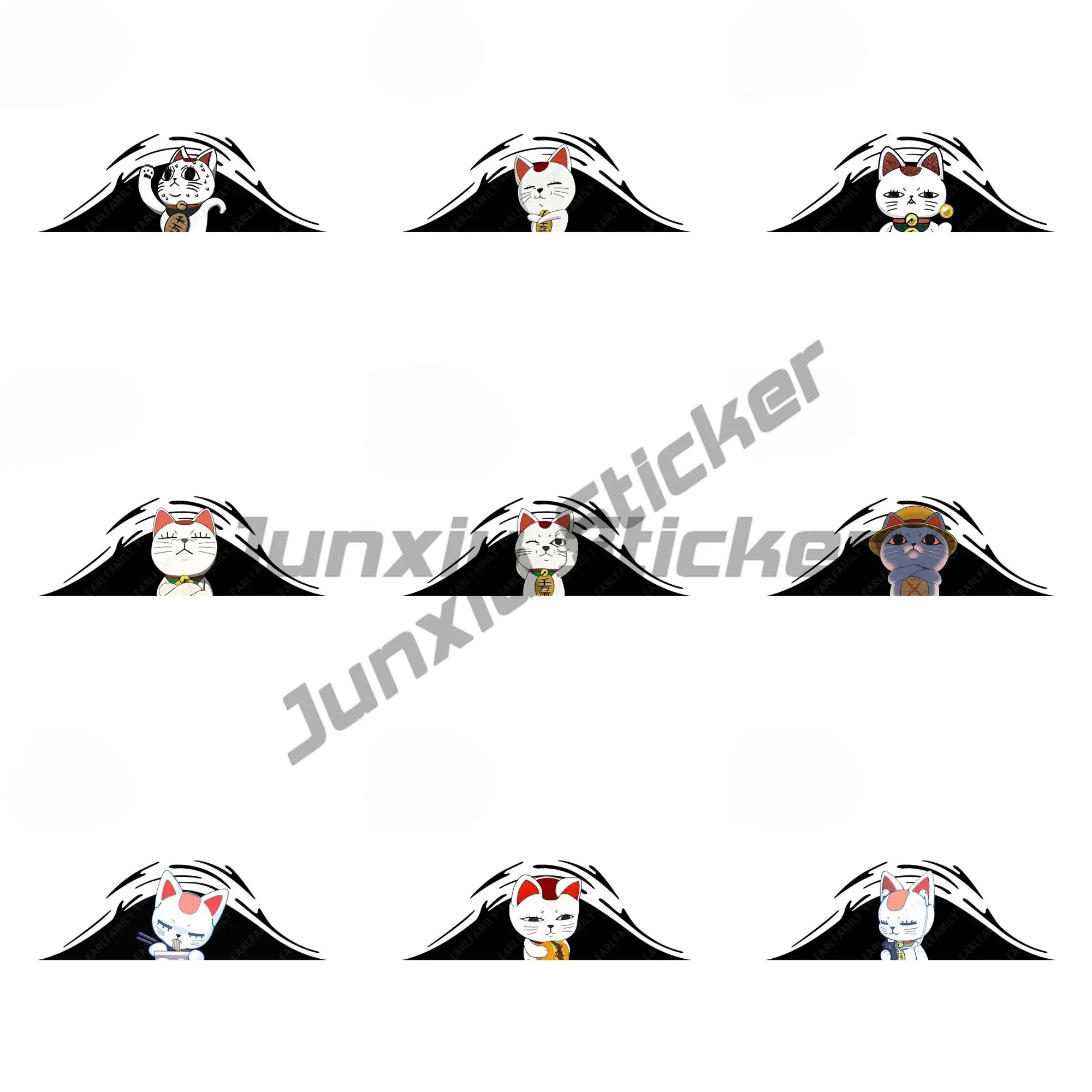 Turbo Granny Chibi Anime Doorway Car Sticker Cute Cat Auto Bottom Decal Creative Toolbox Sunscreen Car Styling
