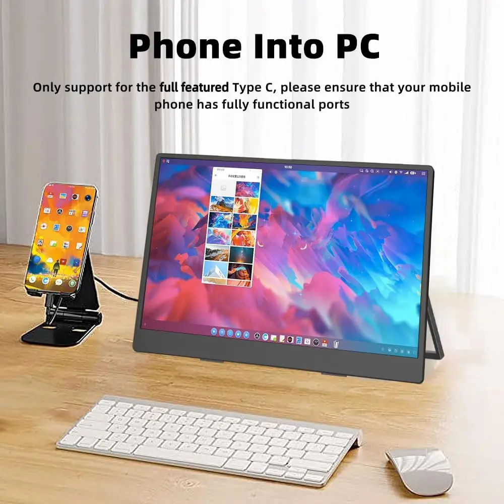 13.3 inch 100% SRGB Widescreen Portable Monitor 1920x1200 IPS USB-C HDMI-Compatible VESA Second Screen Small Lightweight Travel view 6