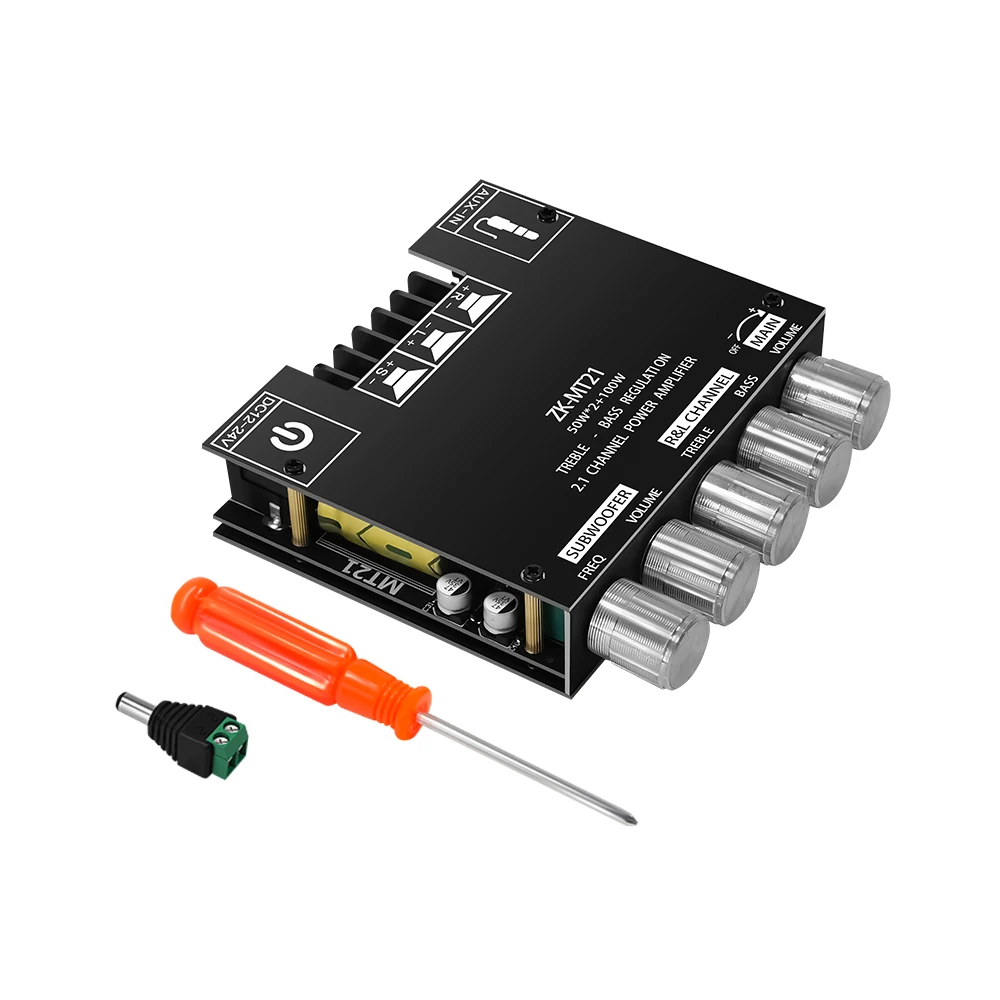 لوحة مضخم الطاقة ZK-MT21، 2.1 قناة، 50 وات + 50 وات + 100 وات ستيريو صوت رقمي، BT5.0 Bass AMP، AUX 12 فولت، 24 فولت، CS8673E #5