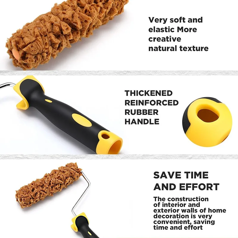 6 Inch Sea Sponge Paint Roller Art Paint Roller Brush Wall Texture Decorating Tool - view 2