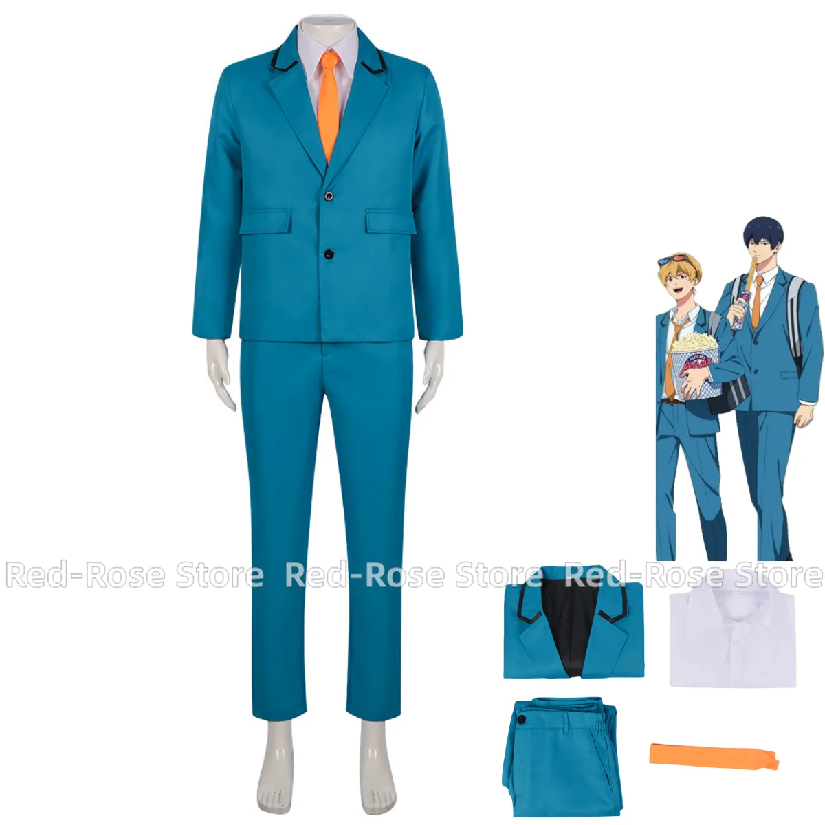 Anime Boukyaku Battery Kiyomine Haruka Cosplay Costume Japanese Blue Campus JK Uniform Shirt Coat Adult Man Campus Suit