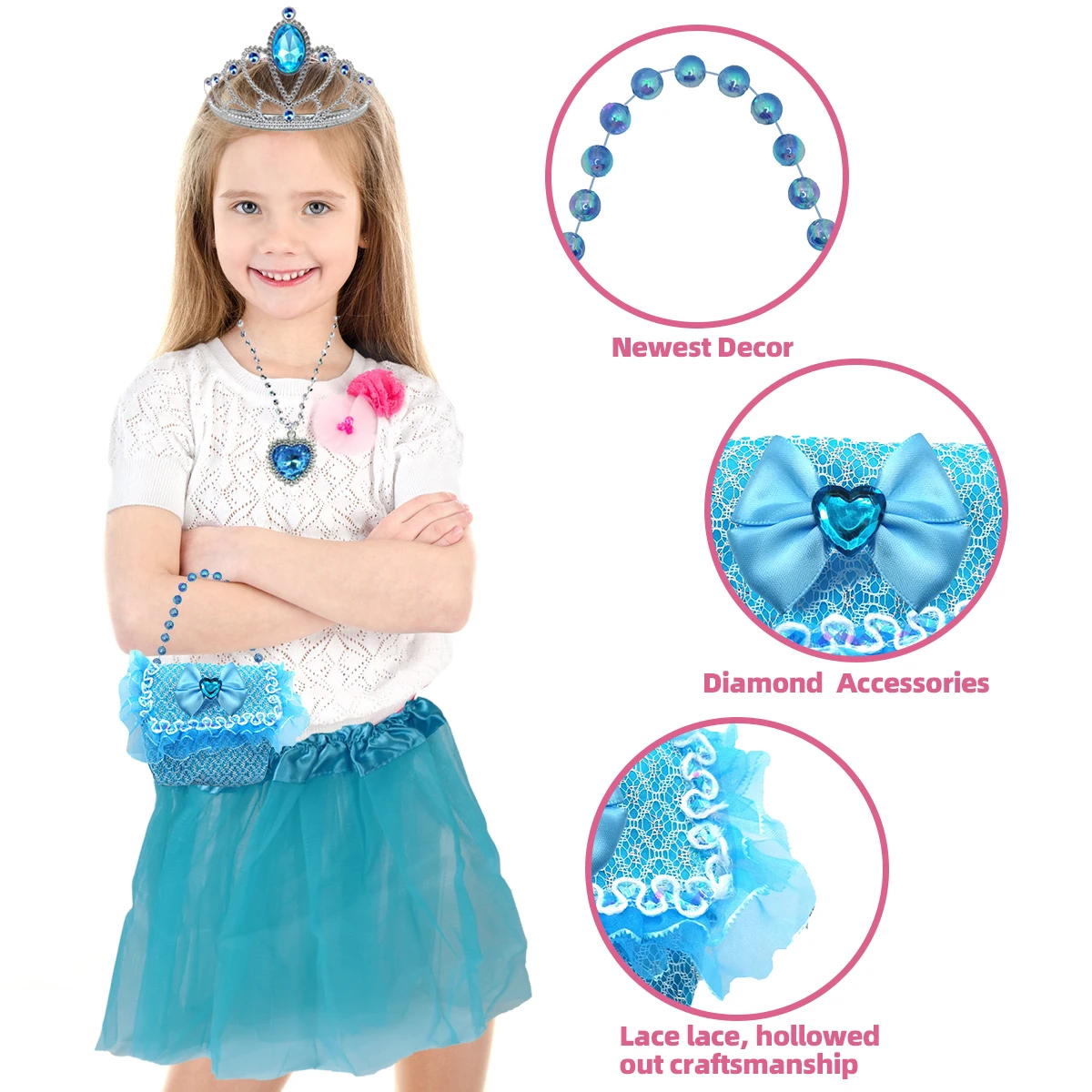 22-piece princess dress up shoes and jewelry (including 4 pairs of shoes + a variety of fashion accessories)