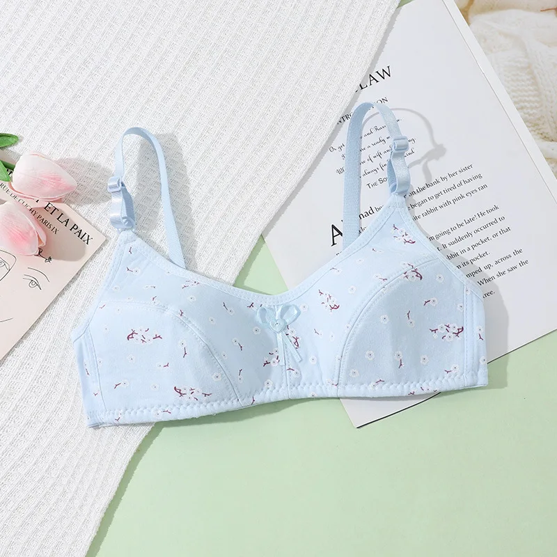 Picture 7: Girls' Cotton Developmental Underwear Junior High and High School Students Without Wires Thin Comfortable Bra Underwear