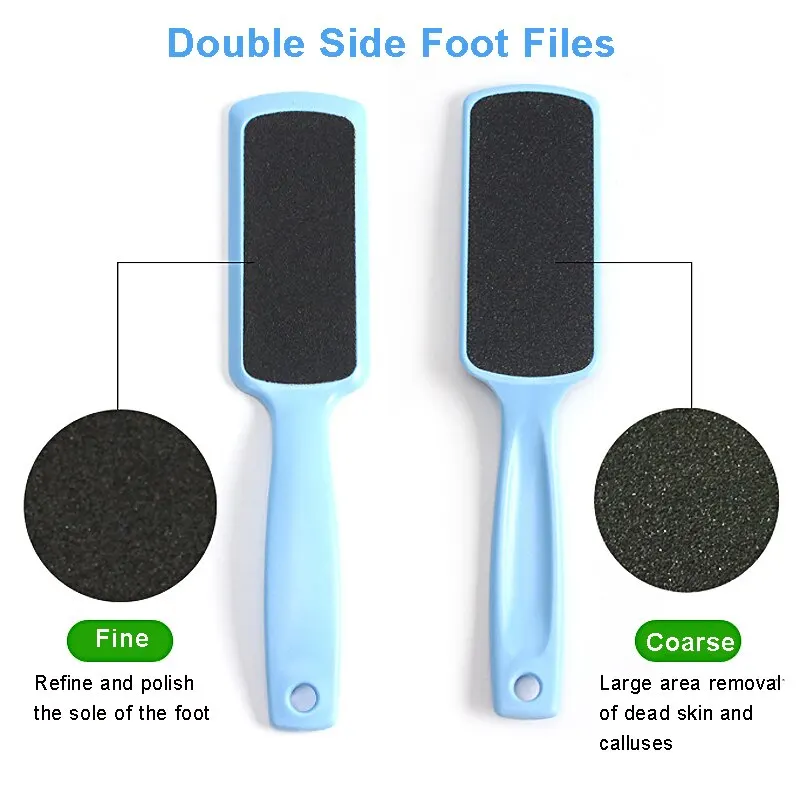 1 رفرفة قدم مزدوجة الوجهين مزيل جلد الكالس الميت لطحن القدمين العناية بالبشرة