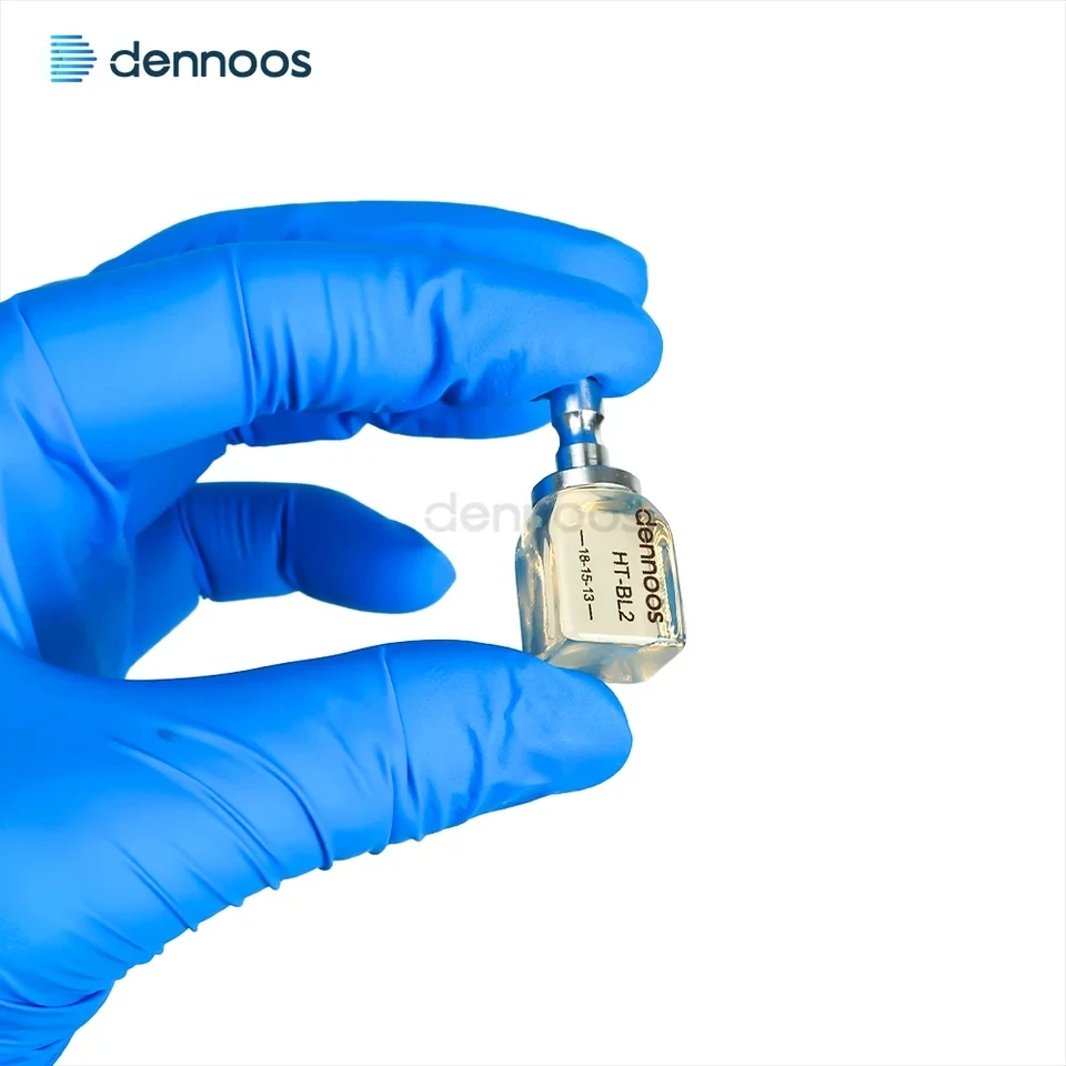 Amber C14 Lithium Disilicate Dental Blocks HT‑BL2 CAD‑CAM Lithium Disilicate Blocks Amber Dental Material Block Cube