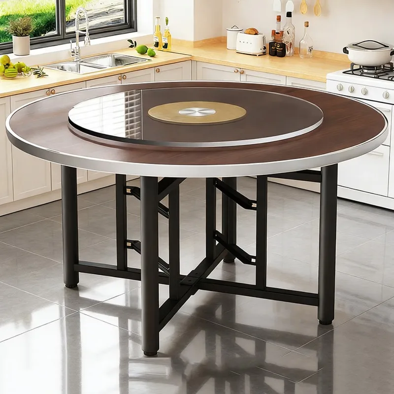 

Food stall economical large dining table round dining table 1.5 meters + 1 turntable 90