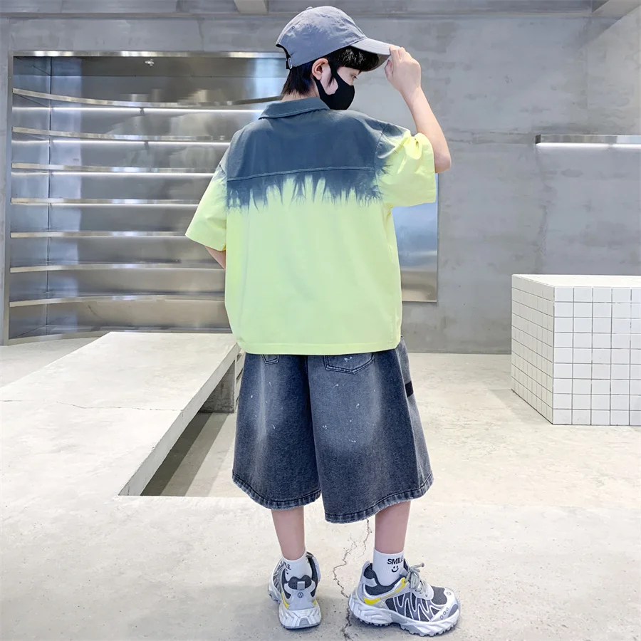 Teen Boys Clothing Sets Summer Kids Clothes Casual Outfit Suit 2PCS Tweens Child Letter Tracksuit Costume Age 5 7 8 9 11 13 14 Y