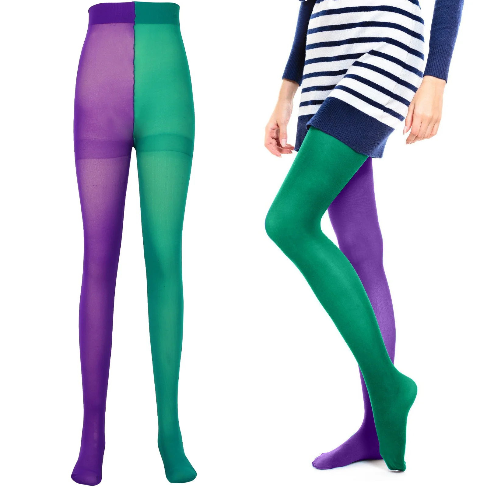 

1 Pair Yin Yang Pantyhose Long Tube Stockings Carnival Christmas Party Women Fashion Breathable Performance Costume Socks