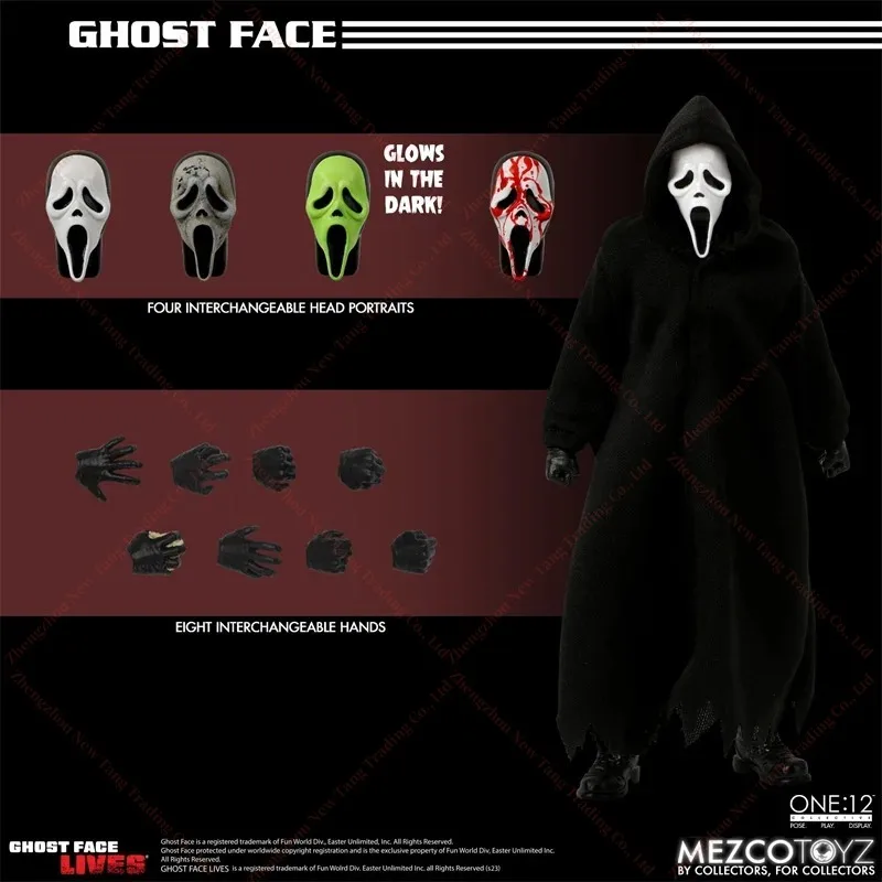 

Original MEZCO TOYZ ONE:12 Scream Mask Demon Ghost face 1/12 PVC Anime Action Figure Collection Model Toy Dolls