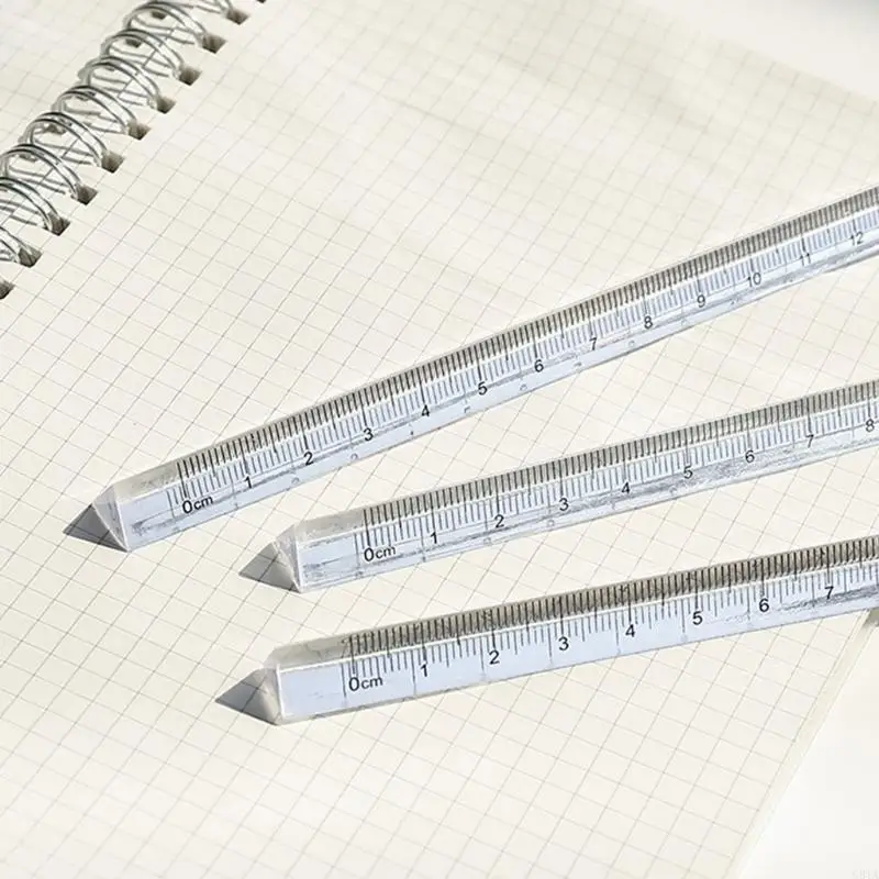 G8ta Portable Acryl Straight Ruler Nauwkeurige wiskunde heerser Driezijdige heldere lineerer lichtgewicht duurzame