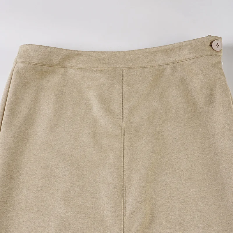 Zimowa Spódnica z Wysokim Stanem w Stylu Spice Girl Retro, Aksamitna, z Rozcięciem z Tyłu, Prosta, Długa, w Jednolitym Kolorze, Damska