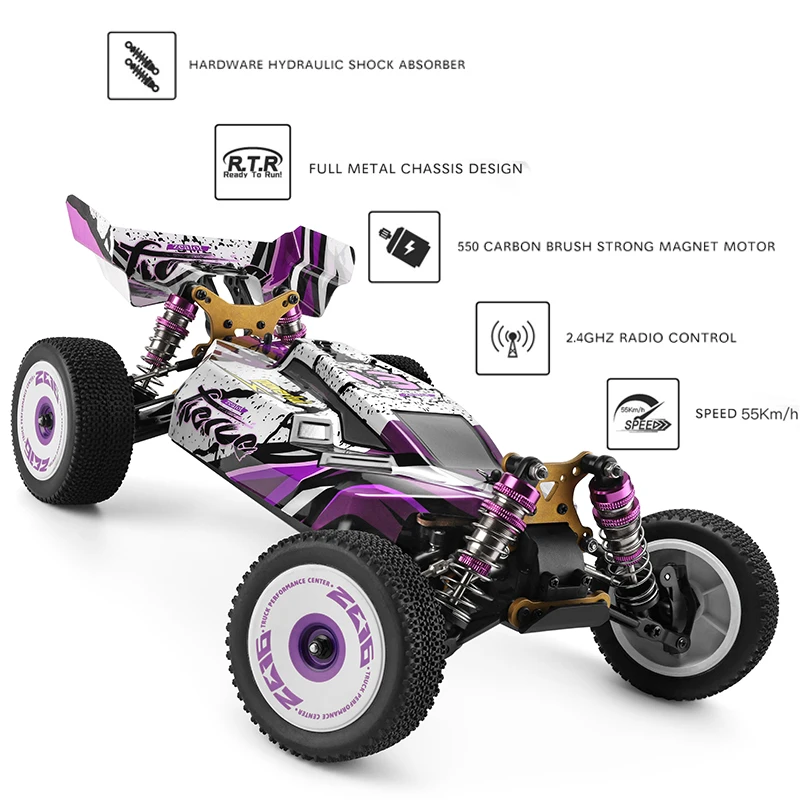 Wltoys V2 for 124017 Brushless RC Car 124019 Brush Car RTR Vehicles Metal Chassis Off Road Model 1/12 2.4G 4WD 75KM/H Machine