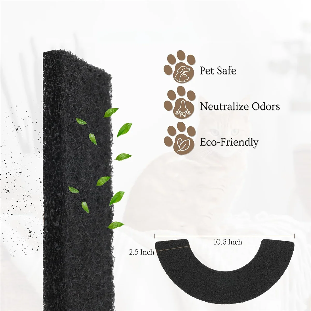 Filter Replacement for Litter-Robot 4 - Activated Carbon Filters for Litter Box, Charcoal Filters for Cat Litter 6Pcs