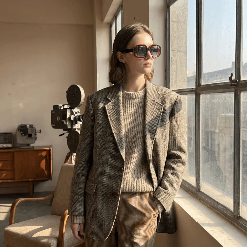 PC Material Two-Tone Square Frame Sunglasses Gradient Lens Polygon Color-Block Sun Shades UV400 Protection Thick Frame Eyewear