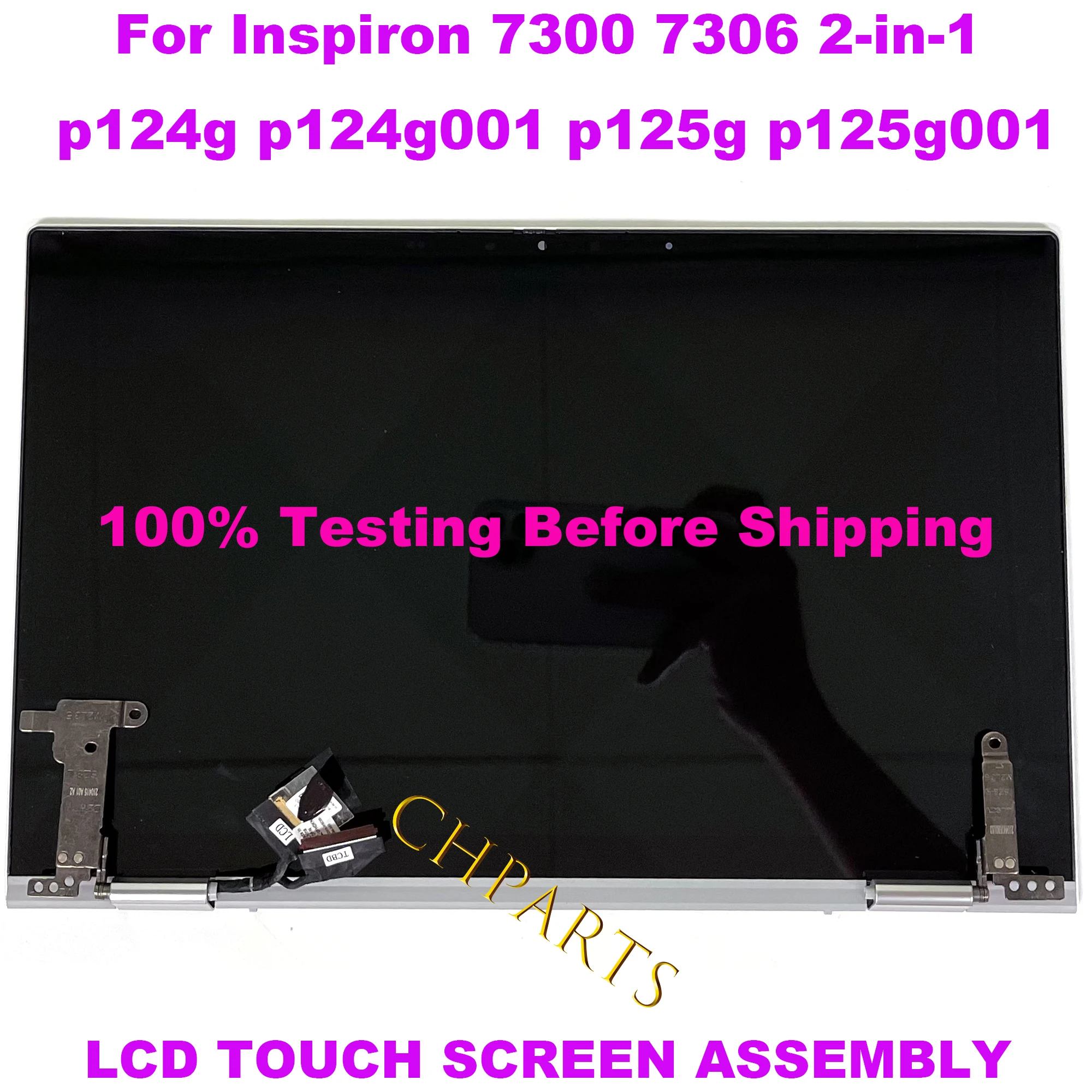 0FHDKN For Dell Inspiron 7300 7306 2-in-1 p124g p124g001 p125g p125g001 LCD Touch Screen Laptop Full Assembly Sliver FHD UHD